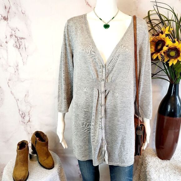 Knit Studio grey peplum cardigan - Picture 5 of 7